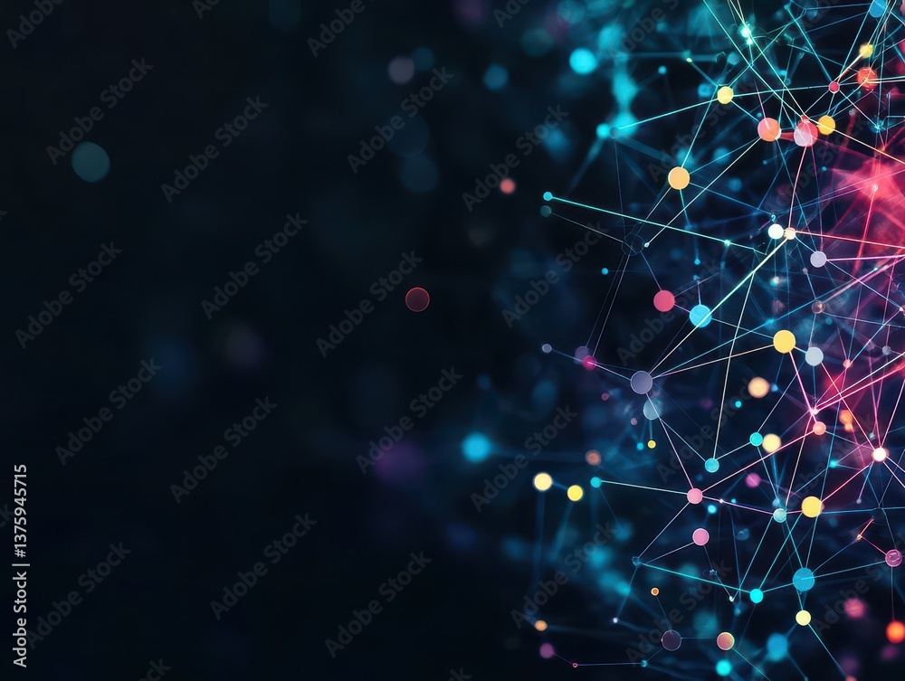 Aufkleber Complex network of interconnected lines representing data flow and connectivity in a high-tech digital landscape