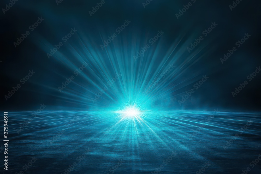 Leinwandbilder Mysterious blue light emitting in darkness creating an enigmatic and captivating atmosphere in a dark environment