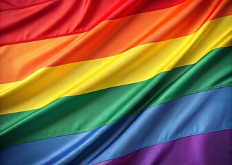 Fototapeta premium A vibrant rainbow flag, a symbol of pride and unity, flowing gracefully in rich, saturated colors.