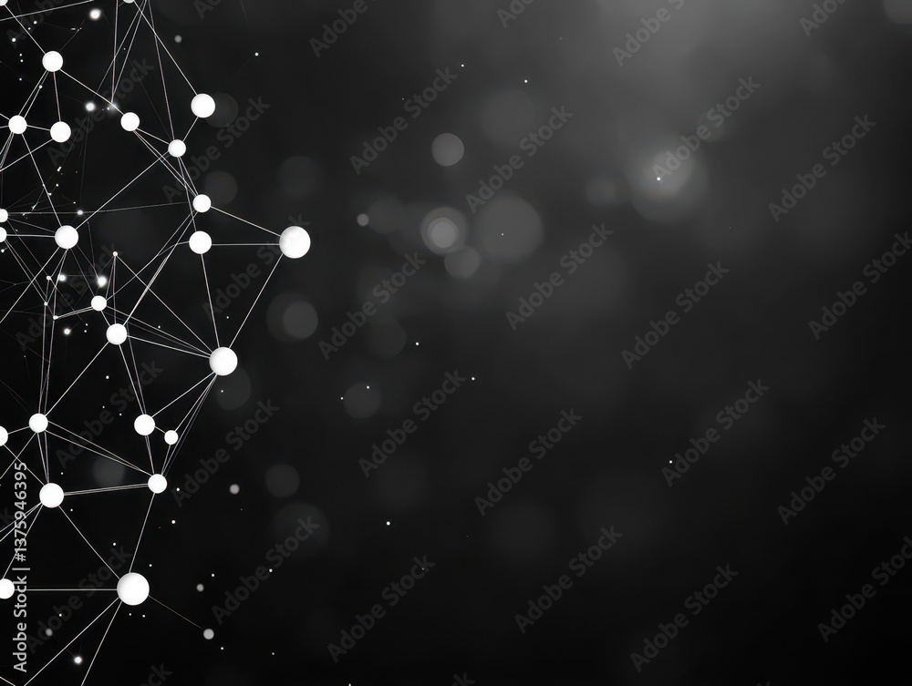 Aufkleber Striking black and white background enhanced by a pattern of dots creating a minimalistic and modern aesthetic appeal