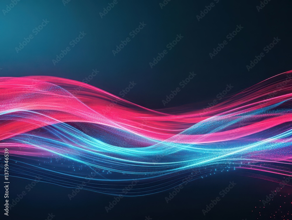 Fototapete Beautiful wave of light flowing gracefully against a dark background creating a mesmerizing visual experience