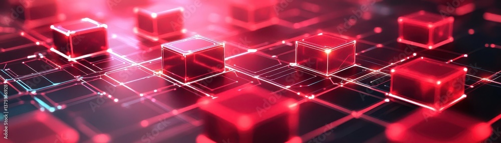 Aufkleber red and black background featuring numerous cubes for a dynamic visual aesthetic representing modern