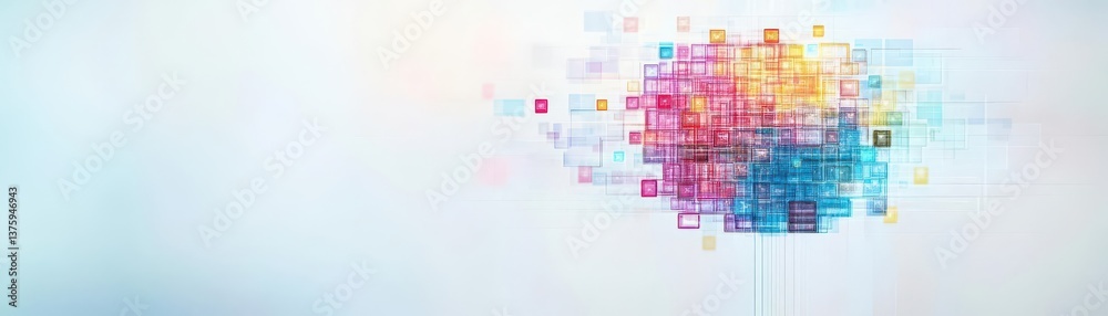 Aufkleber colorful abstract design featuring vibrant shapes and patterns evoking a sense of energy and creativ