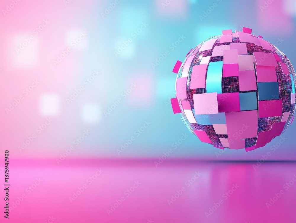 Poster a shimmering disco ball reflecting light in various directions creating a festive atmosphere for par