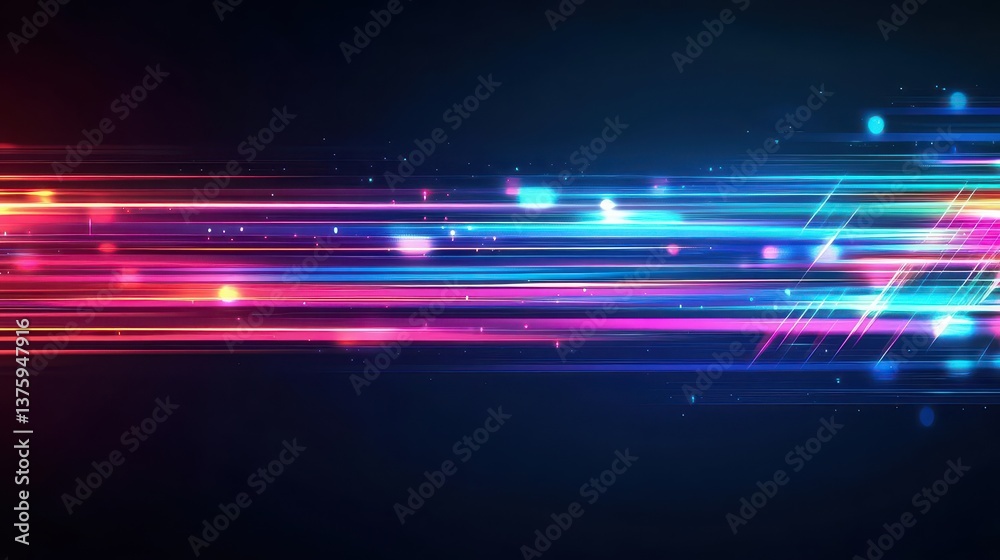 Aufkleber colorful neon light streaks creating an eye-catching display of motion and energy against a dark bac