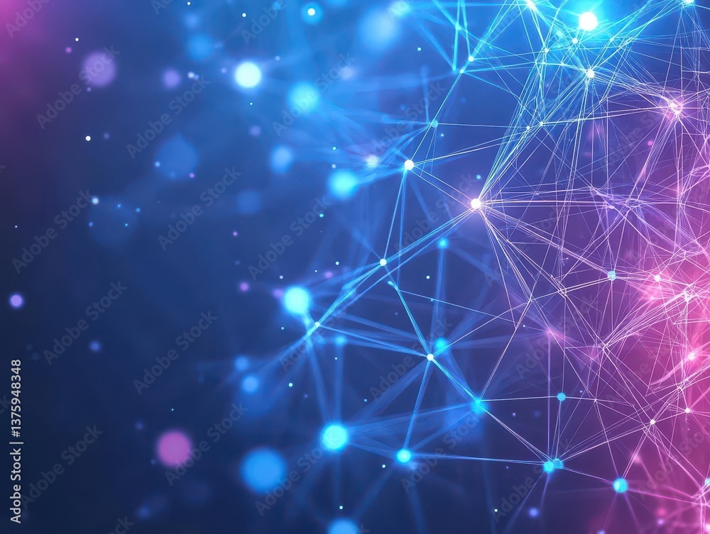Poster Complex network of connected lines representing modern connectivity and digital communication in a futuristic style