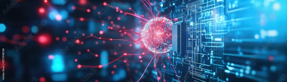 Aufkleber Detailed representation of a virus displayed on a computer screen signifying cybersecurity threats in digital environments