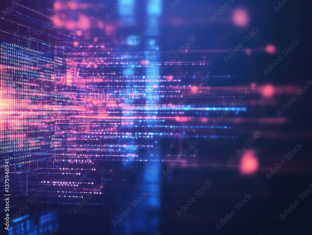 Aufkleber Computer screen displaying a beautiful blue and pink background with striking patterns for digital art and creative projects