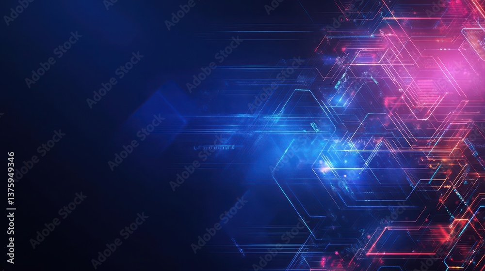 Poster Simple yet elegant hexagon pattern representing geometric design trends in modern art and digital graphics