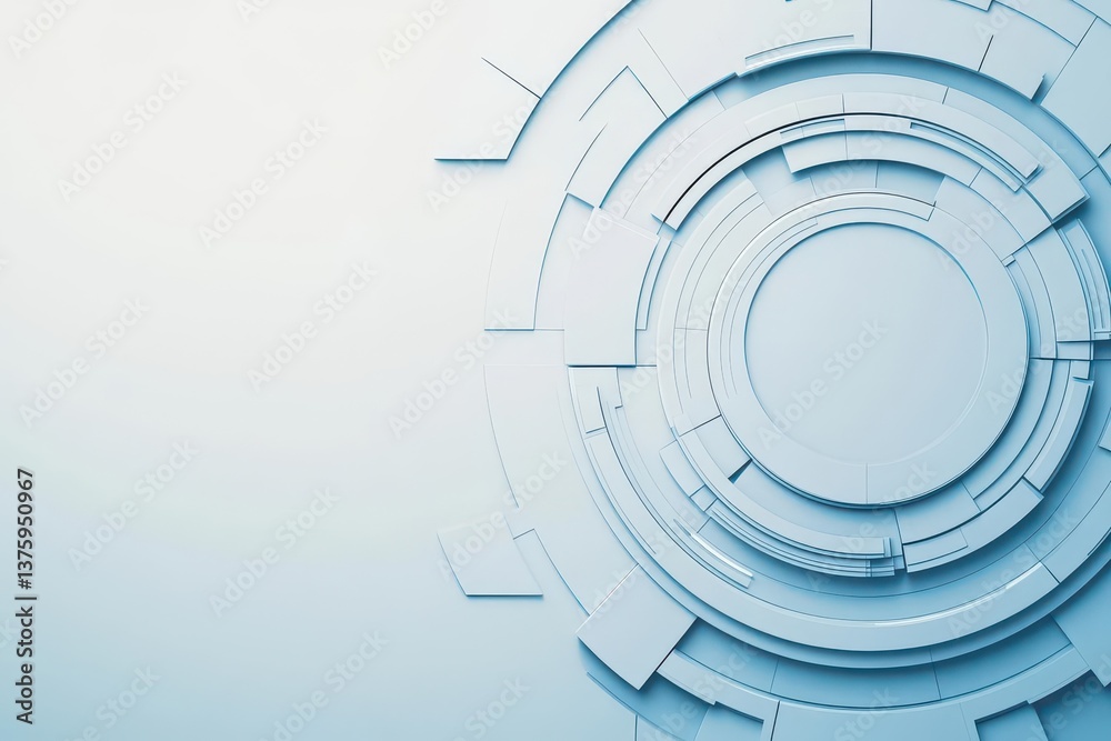 Poster Circular shape with a bright blue background creating a bold visual statement in contemporary digital design aesthetics