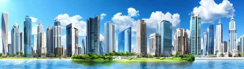 Obraz premium Urban skyline development event cityscape photography daylight panoramic view architectural concept