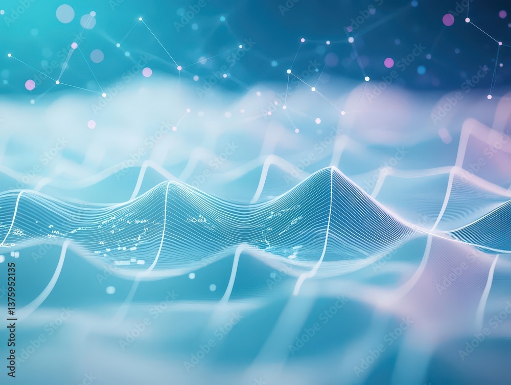 Aufkleber Dynamic wave design featuring lines and dots on a clean background for modern art and creative projects