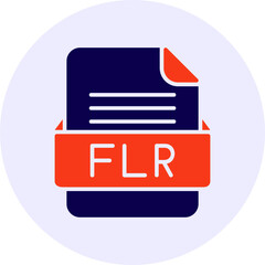 FLR File Format Vector Icon Design