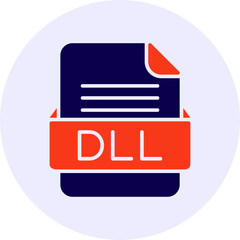 DLL File Format Vector Icon Design