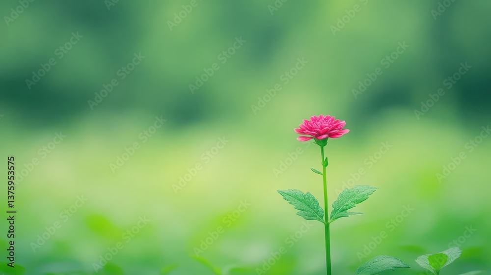 Aufkleber elegant single flower with delicate petals against a soft background creating a serene and peaceful 