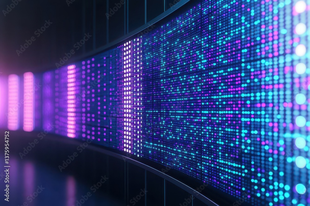 Aufkleber Wall of data visualizing complex information in a digital format representing technology and modern communication