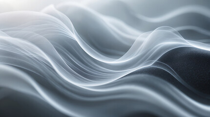 Obraz premium Soft waves of translucent fabric flowing gracefully in a serene, minimalist setting