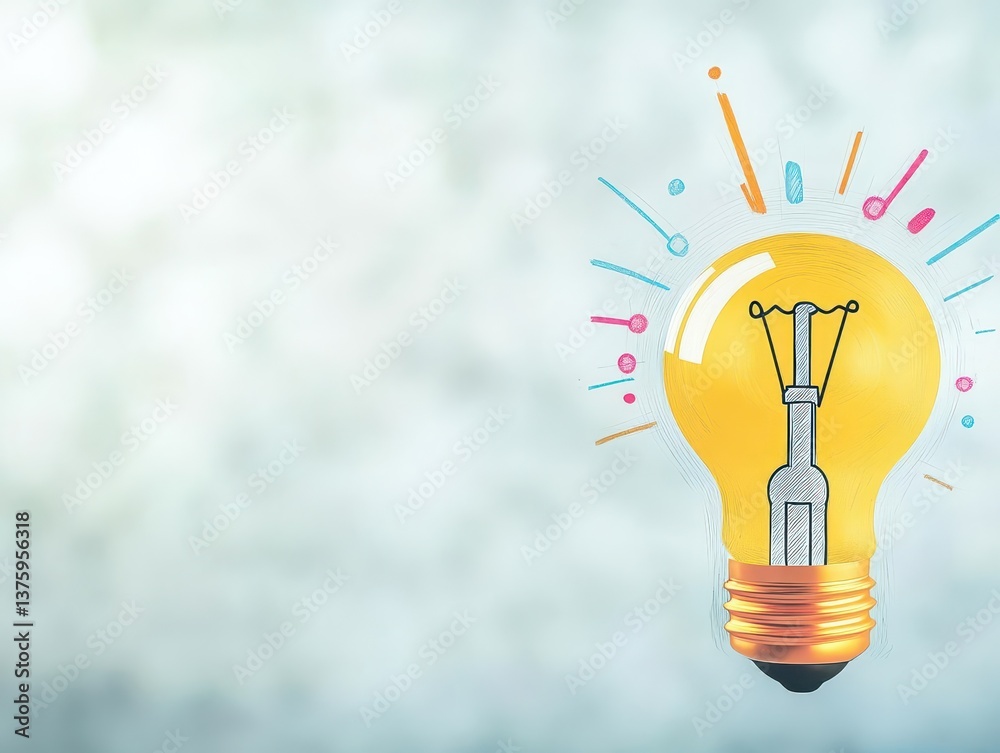 Poster unique light bulb design featuring an overlapping light bulb creating a modern and innovative visual