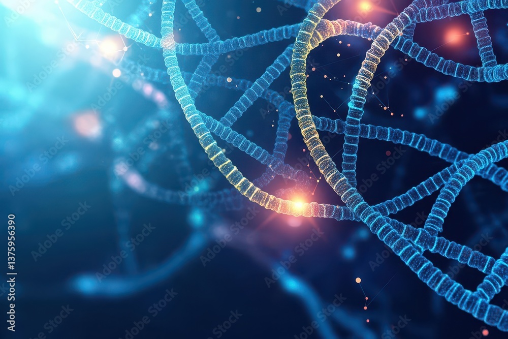 Aufkleber Stunning close-up of a dna molecule structure emphasizing the intricate helix and genetic information