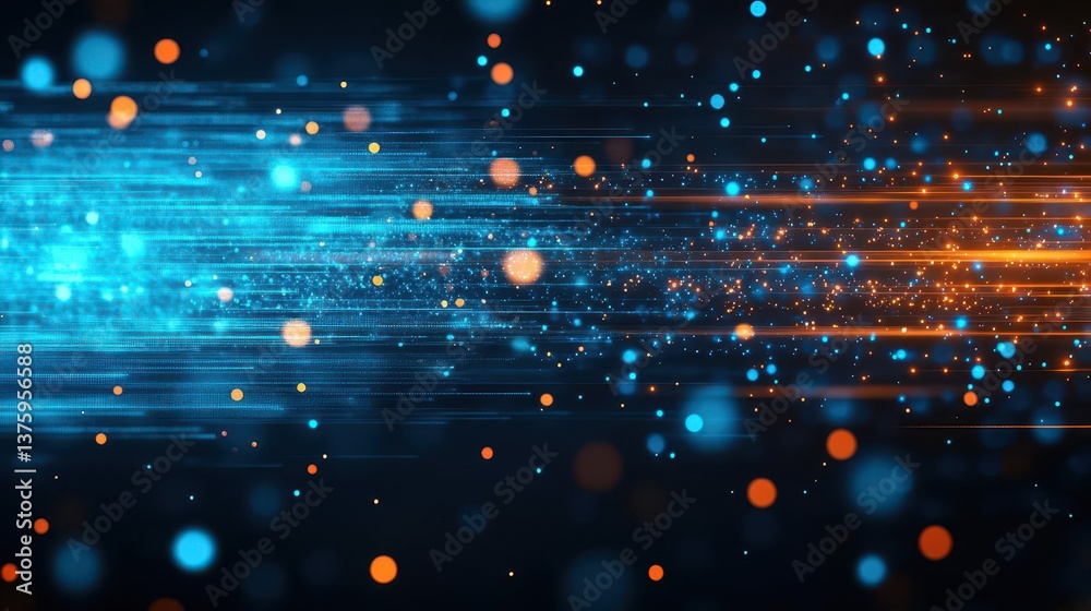 Leinwandbilder Vibrant blue and orange abstract background with fluid shapes and textures creating a dynamic visual experience