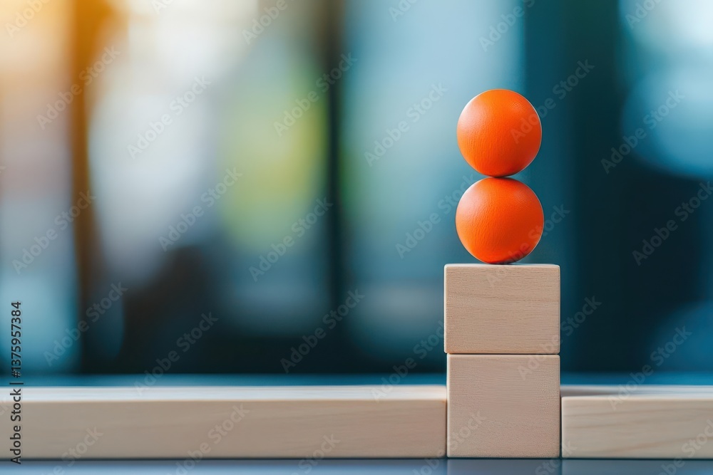 Poster a single bright orange egg elegantly positioned on top of a natural wooden block creating a striking