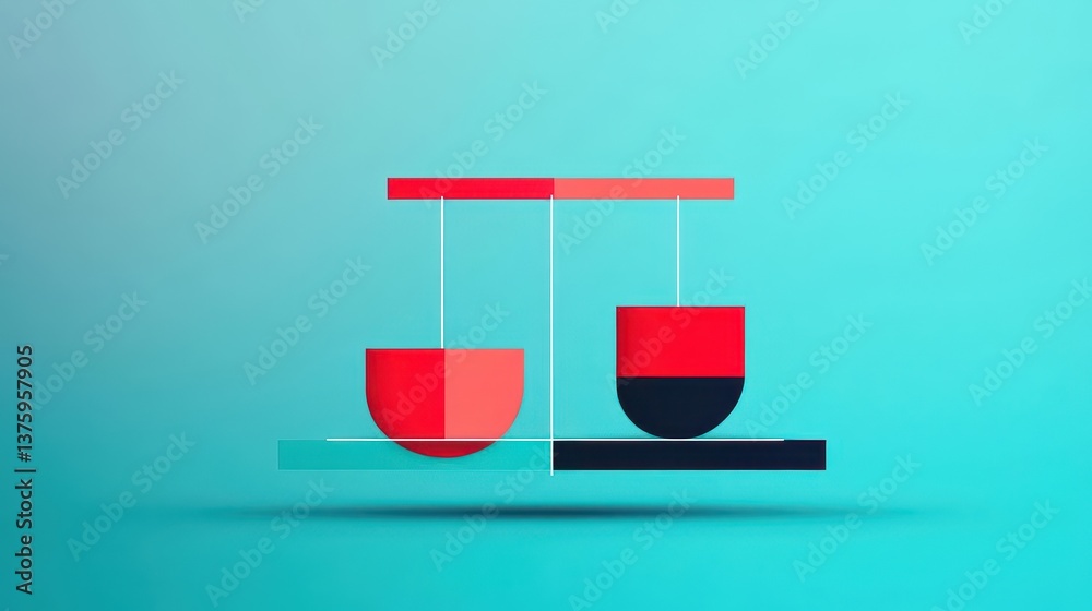 Aufkleber a colorful scale featuring red and blue measurement indicators for precision weighing in a contempor