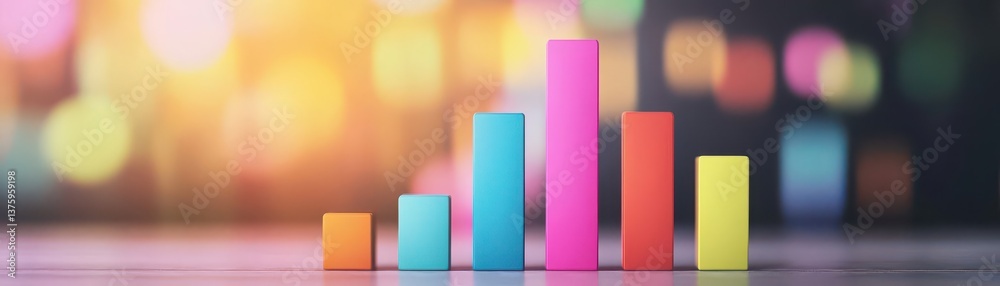 Fototapete Vibrant colorful bar chart illustrating data trends and comparisons for visual analysis in business presentations
