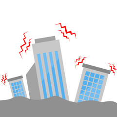 Earthquake city  vector illustration,Building collapse