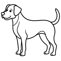 Black and white cartoon dog silhouette illustration of a cute puppy