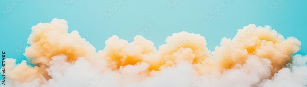 Poster a dramatic cloud filled with orange and yellow smoke creating a stunning visual effect against a dar