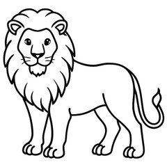 Cartoon lion vector illustration isolated on white background