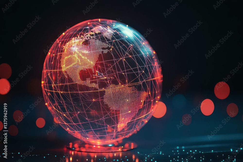 Poster globe with detailed map of the world displaying continents and oceans perfect for educational purpos