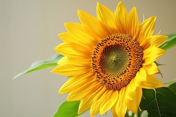 Obraz premium A large vibrant sunflower with bright yellow petals and a dark center