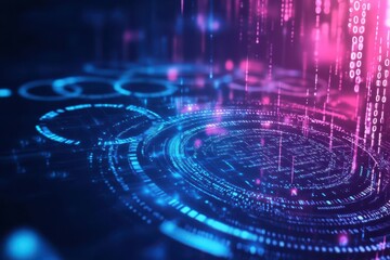 Close-up of digital binary code showcasing sequences of ones and zeros in a contemporary technology environment