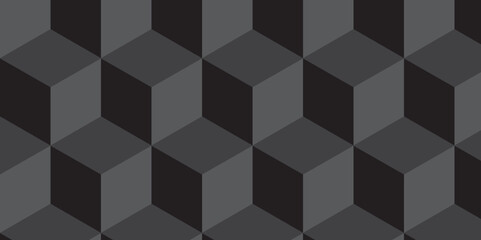 Abstract square black grid tiles cubic square shape backdrop texture. cube geometric wall and floor vector diamond hexagon triangle wallpaper background.	