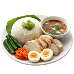 Chicken Rice Delight on transparent background