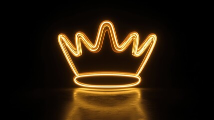 Golden neon crown graphic design