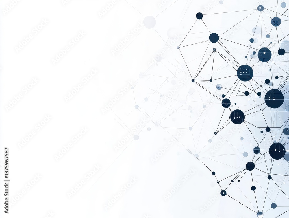 Poster Abstract network of connected dots representing digital communication and data flow in a technologically advanced world