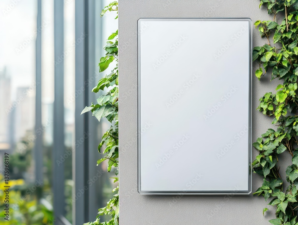 Poster Blank white paper taped to a wall creating a minimalist canvas for notes or creative expressions in various settings