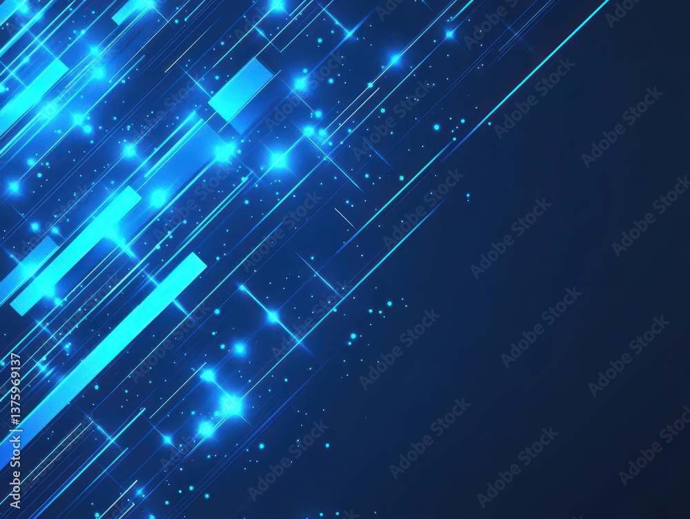 Leinwandbilder Deep blue background adorned with stars creating a celestial atmosphere for dreamy and inspirational design projects