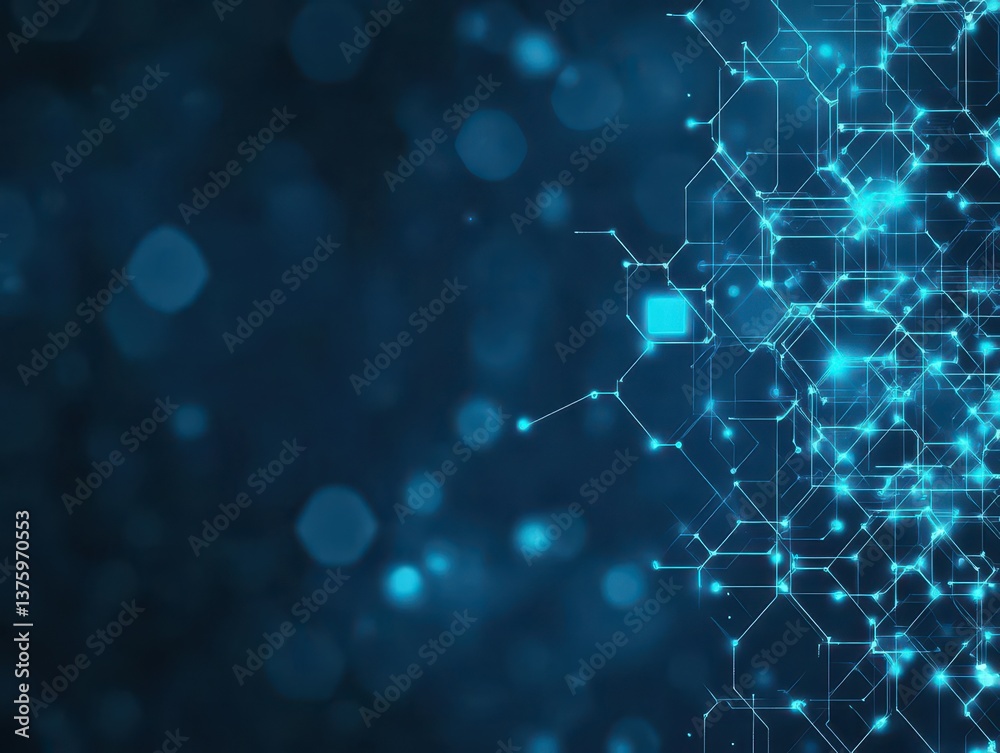 Fototapete Deep blue background with a complex pattern of connected lines creating a sense of depth and modernity in design