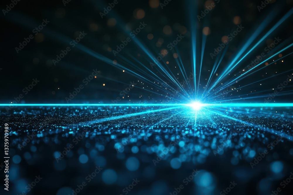 Poster brilliant blue light burst creating a stunning visual effect that evokes energy and captivates the v