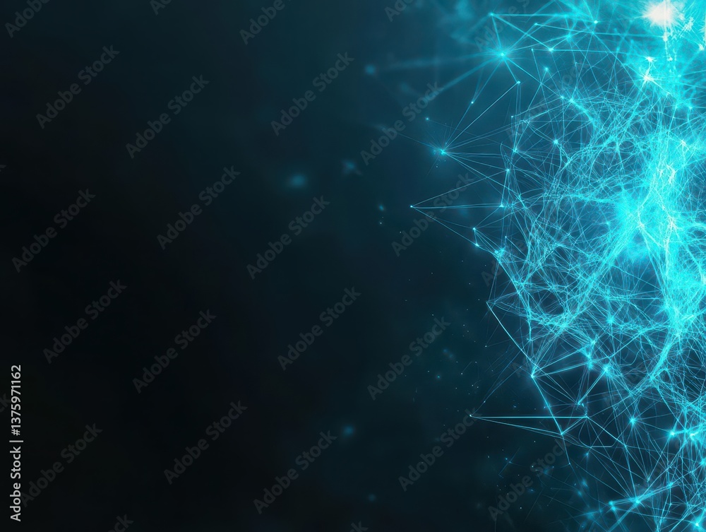 Leinwandbilder An expansive blue network representing connections and data flow in a modern technological environment