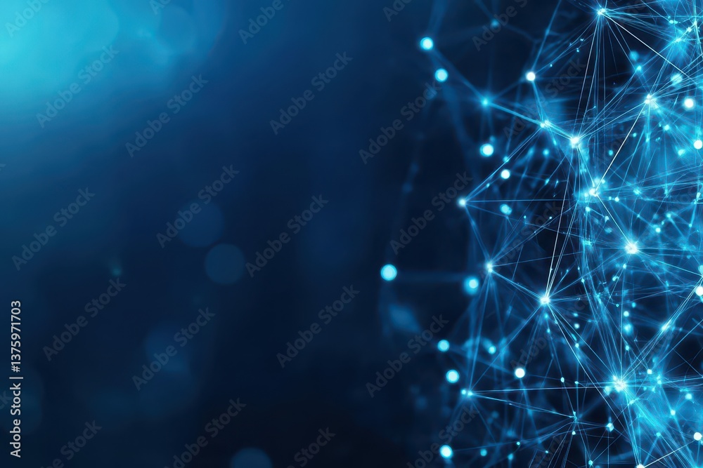 Aufkleber Blue background with a dense network of interconnected lines representing advanced connectivity and digital communication