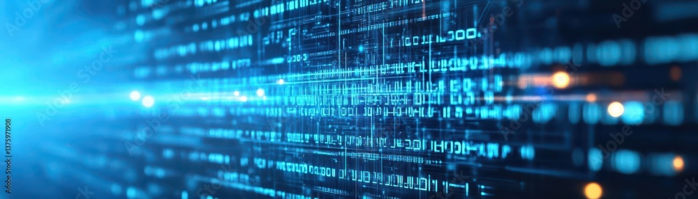 Aufkleber Close-up view of complex binary code representing digital information and technology in modern computing systems