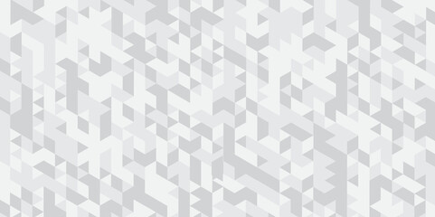 Abstract geometric white and gray background seamless mosaic and low polygon triangle texture wallpaper. Triangle shape retro wall grid pattern geometric ornament tile vector square element.	