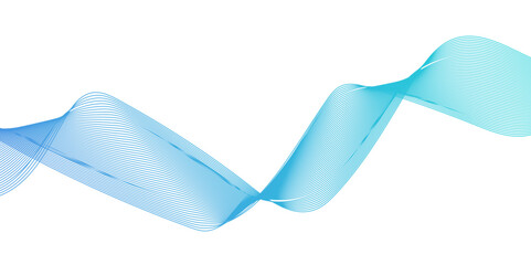 Glowing waveform frequency futuristic energy sound blue gradient technology concept. Abstract background wave line in vector business texture. Pattern line blend curve flow futuristic background.	
