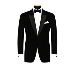Elegant Black Tuxedo for Formal Occasions on a white background.
