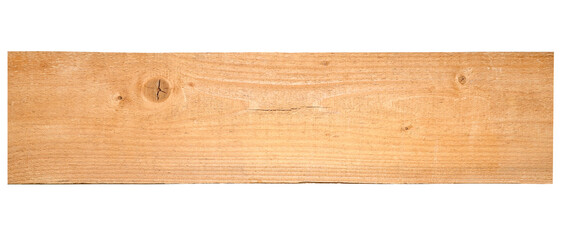 Pine wooden beam with a crack isolated on a transparent background. PNG.