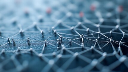 Obraz premium Complex network of interconnected nodes representing data connections and technology advancements in modern communication
